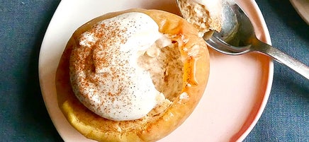 Cheesecake-stuffed baked apples