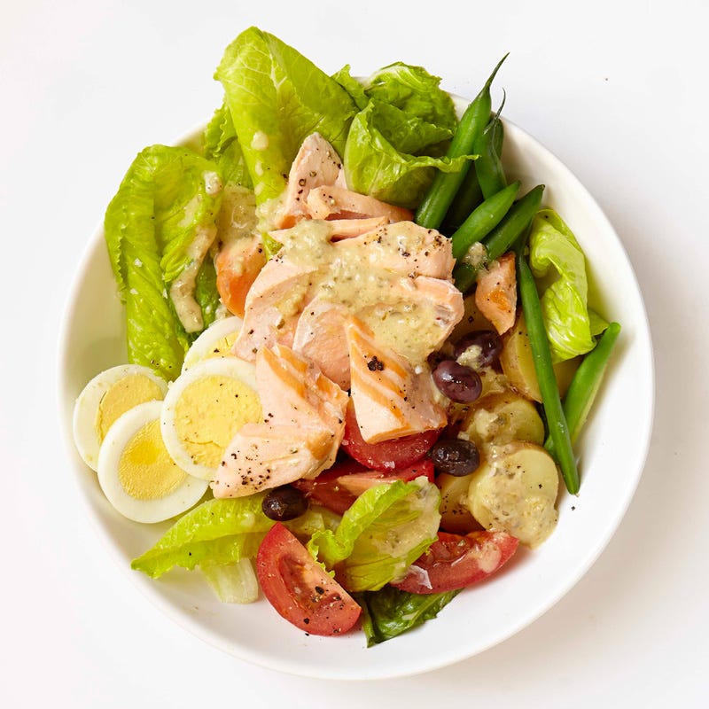 Salmon nicoise salad