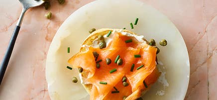 Smoked salmon & cream cheese muffin
