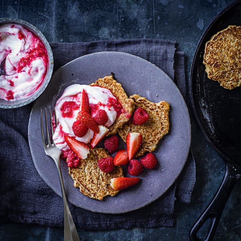 Photo de Crêpes au gruau préparé la veille avec baies par WW