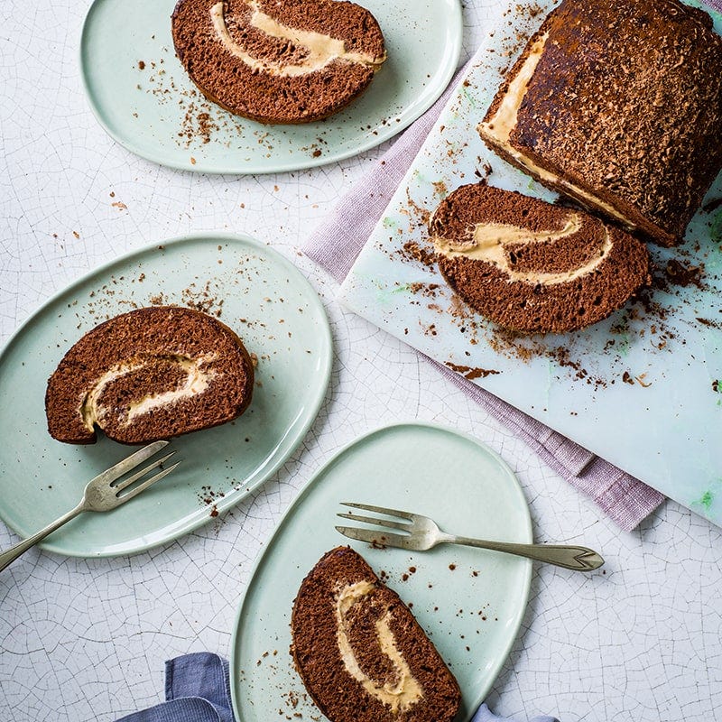 Tiramisu swiss roll