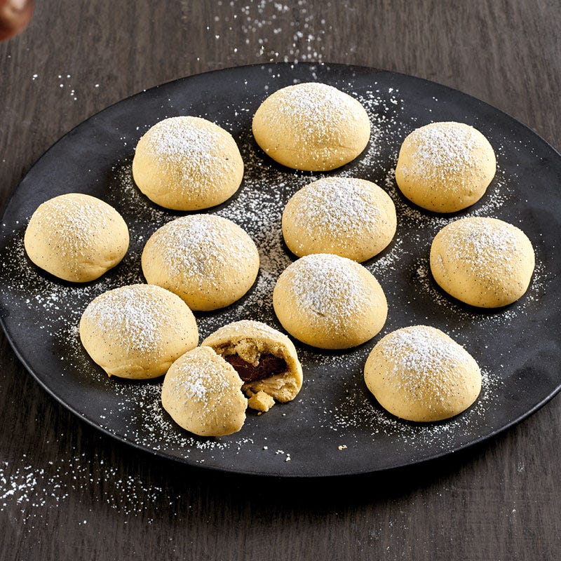 Schneebälle mit Schokoladenfüllung