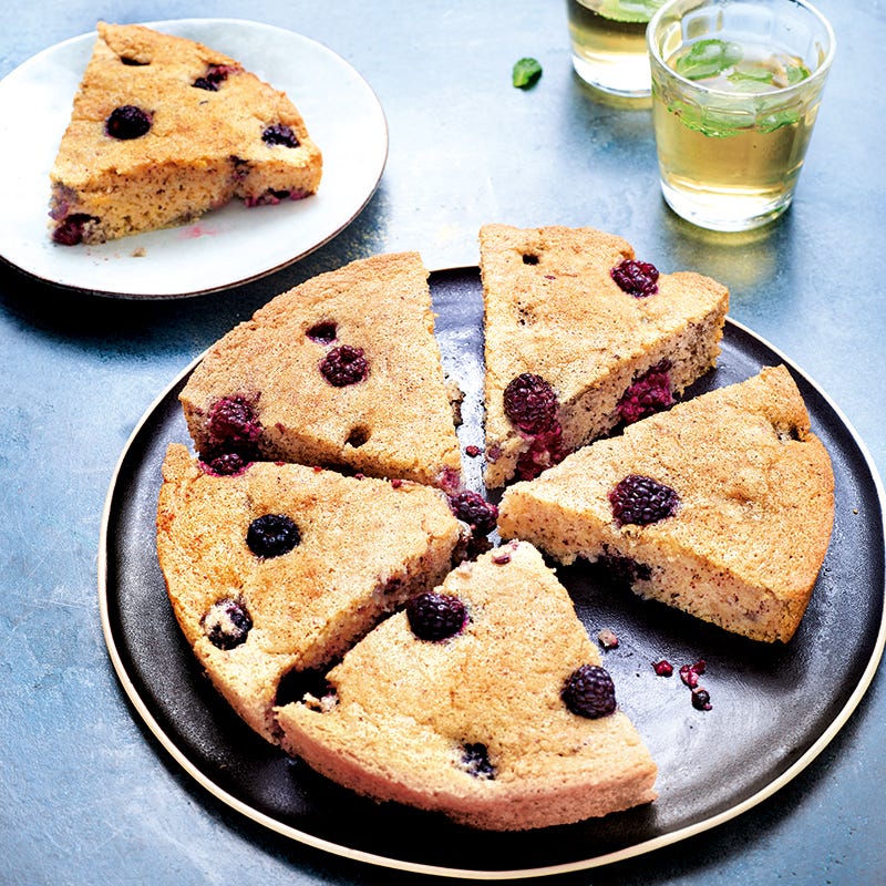 Foto van Hazelnoot- en bramencake door WW