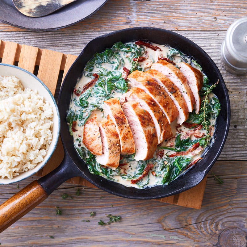 Trutenbrust in Knoblauch-Parmesan-Sauce