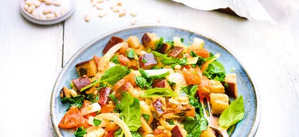 Papillotes gourmandes aubergines et pignons