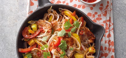 Sweet-Chili-Nudelpfanne mit Schweinefilet