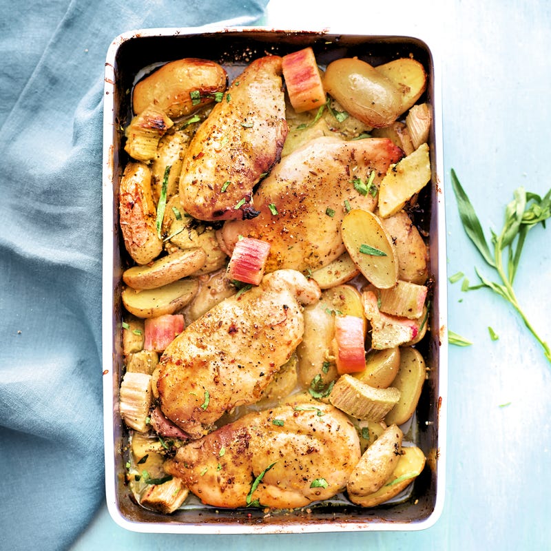 Photo de Poulet rôti à la rhubarbe et grenailles prise par WW