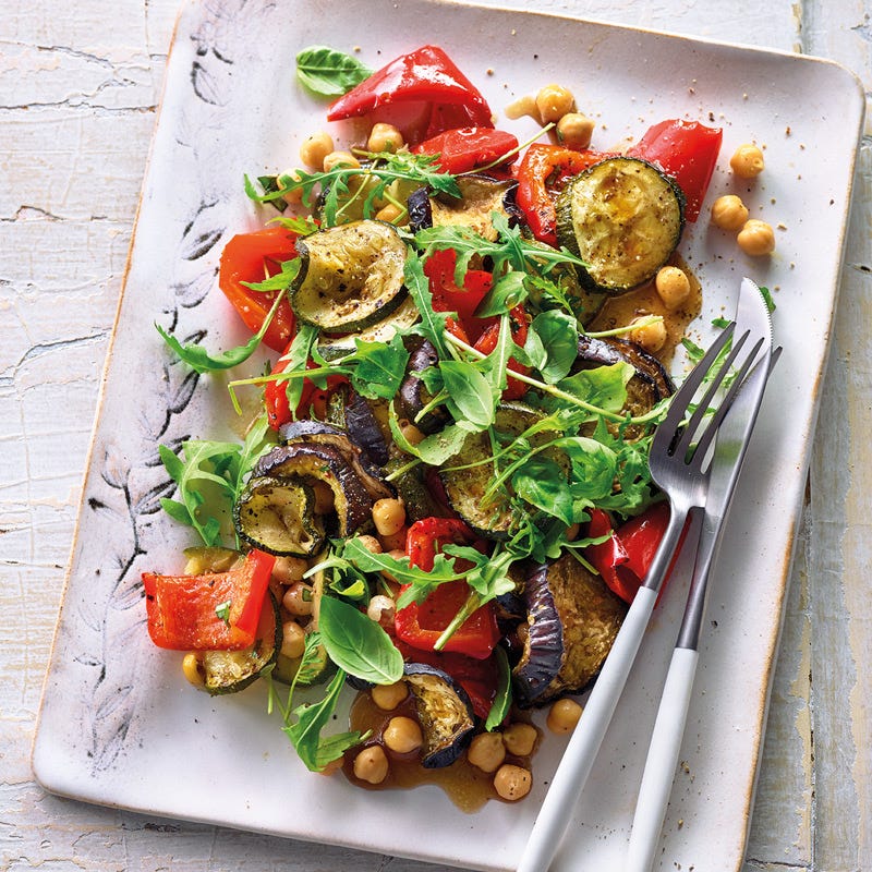 Grillgemüsesalat mit Kichererbsen