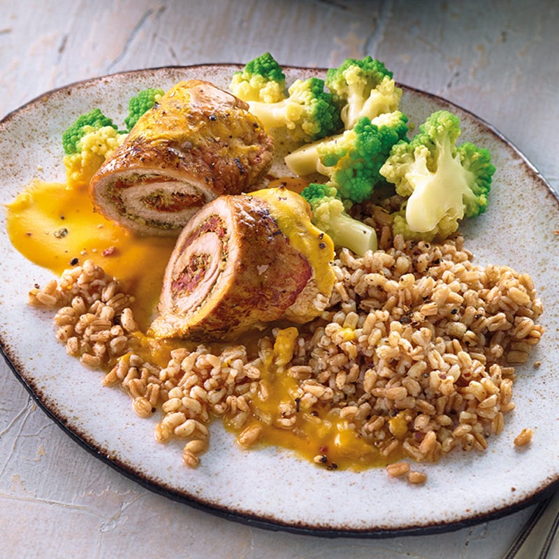 Mediterrane Kalbsrouladen mit Petersilienpesto