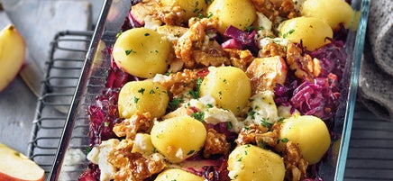 Rotkohl-Knödel-Auflauf