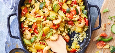 Poêlée de crevettes et ananas express