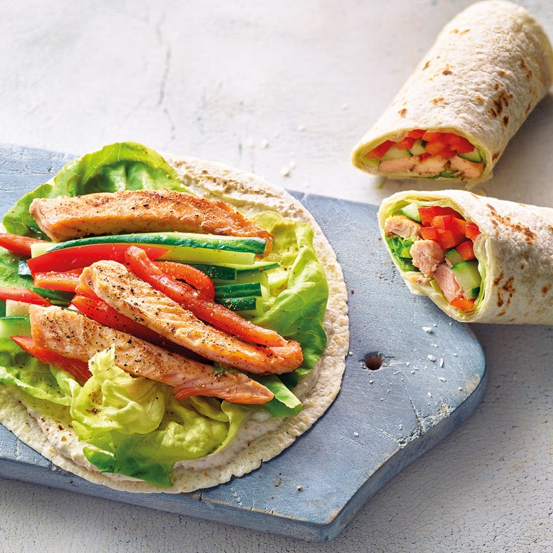 Lauwarmer Lachswrap