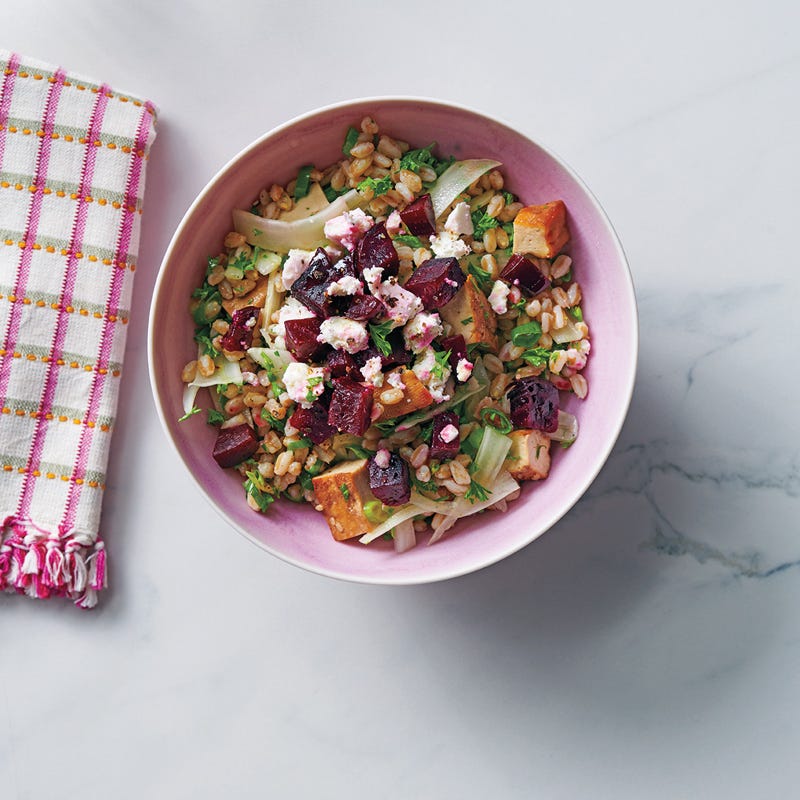 Dinkelsalat mit Roter Bete und Fenchel