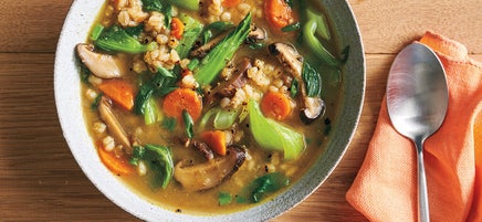 Pilz-Graupen-Suppe mit Miso
