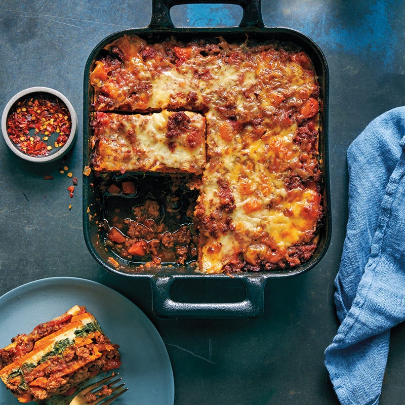 Süßkartoffel-Puten-Lasagne mit Salbei