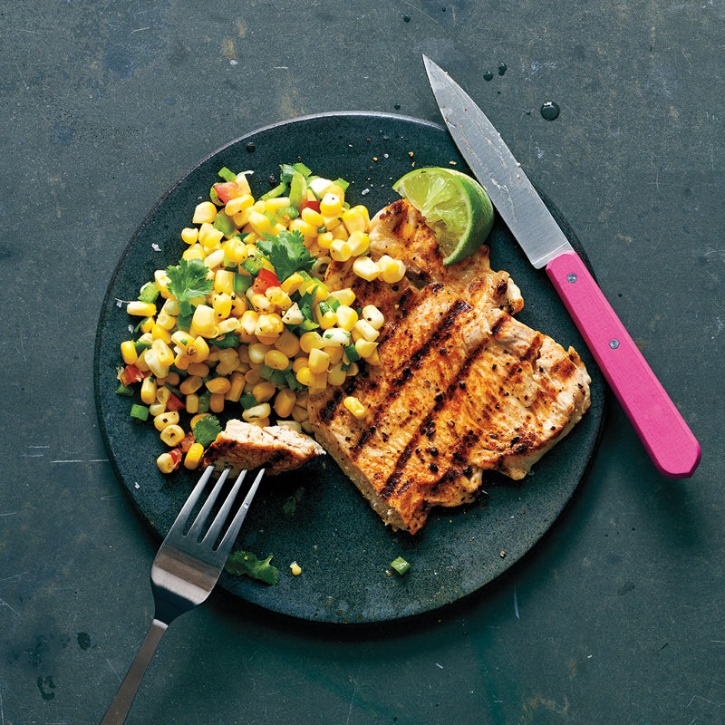 Tex-Mex-Putenschnitzel mit Maissalat