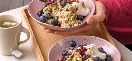 Zucchini-Oats mit Blaubeeren