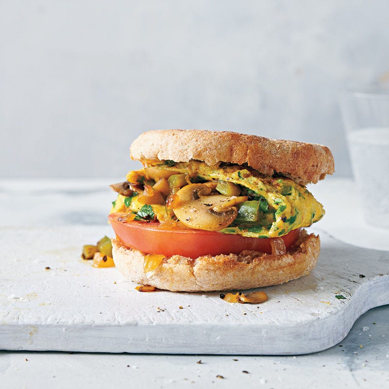 Veggie Omelette-Sandwich