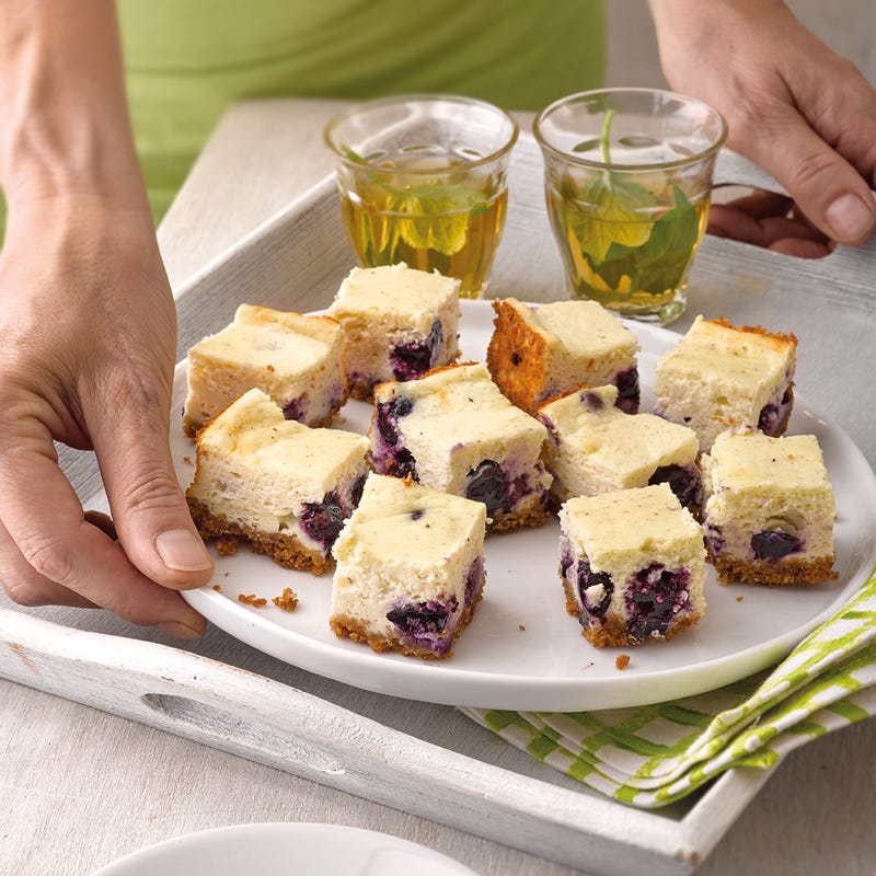 Heidelbeer-Cheesecake-Bites