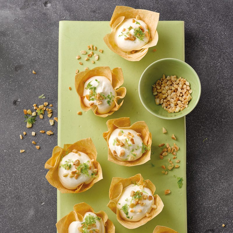 Kleine Limetten-Creme-Törtchen