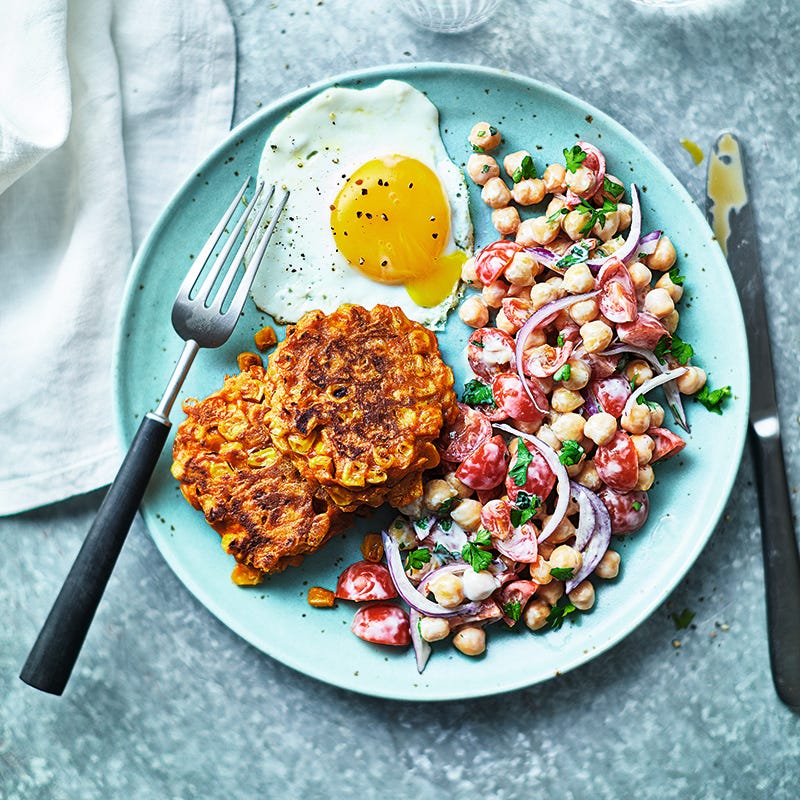 ViktVäktarna - Majs- och morotsfritters med kikärtssallad