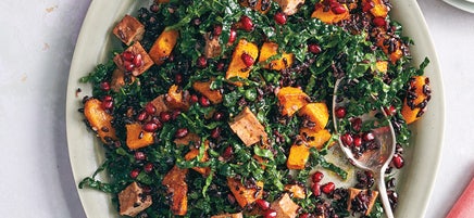 Schwarzer Reissalat mit Tofu und Kürbis