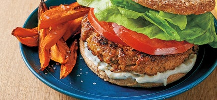 Burger de dinde à la crème de gorgonzola