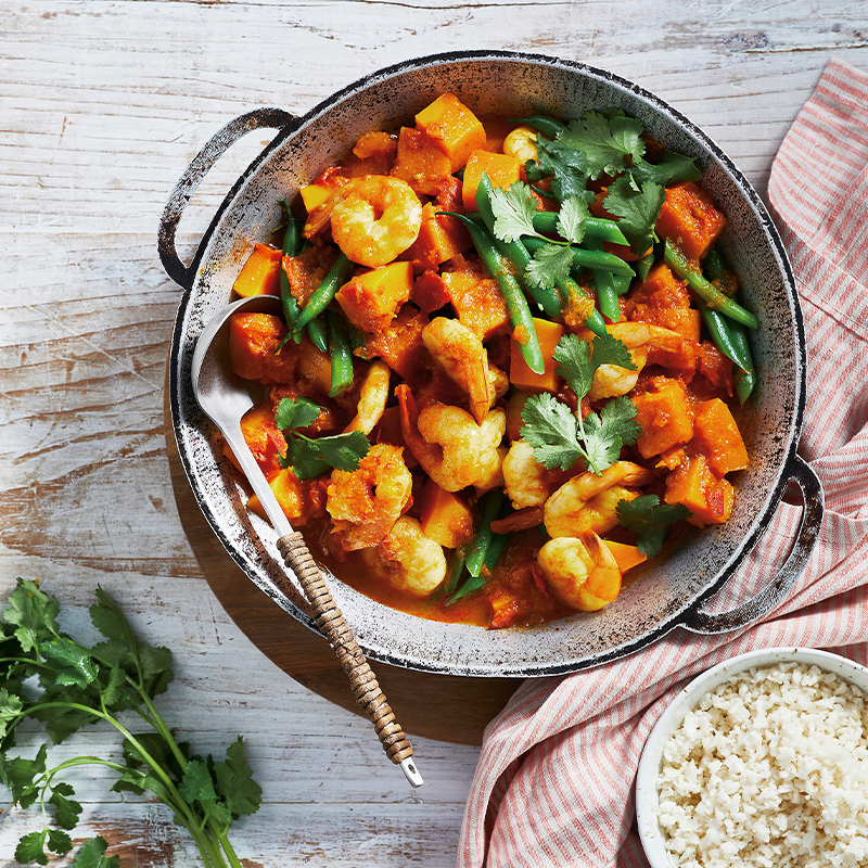 Thai yellow prawn curry