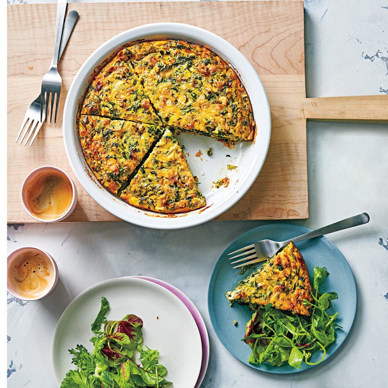 Fünf-Käse-Spinat-Quiche ohne Boden