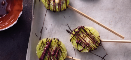 Kiwi-ijsjes met chocolade