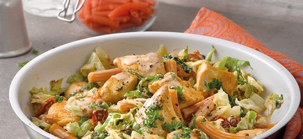 Poêlée de nouilles de lentilles au poulet