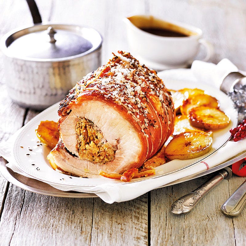 Schweinebraten mit fruchtiger Fenchel-Salbei-Füllung