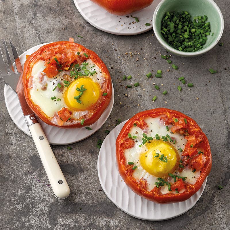 Gefüllte Tomaten mit Ei