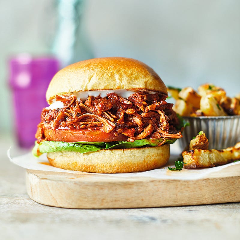 ViktVäktarna - Burgare med pulled jackfruit och rotselleripommes