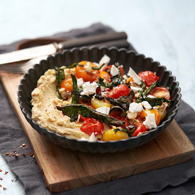 ViktVäktarna - Hummusbowl med rostade tomater och svartkålschips