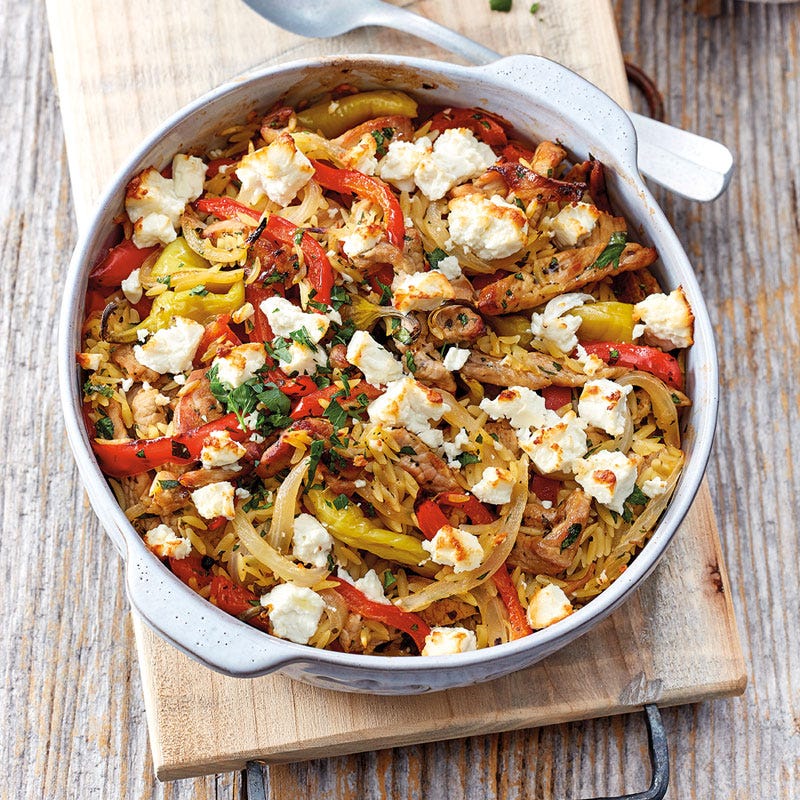 Gyrosauflauf mit Schafskäse