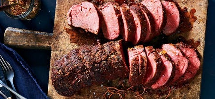 Pastrami-style slow roasted beef tenderloin