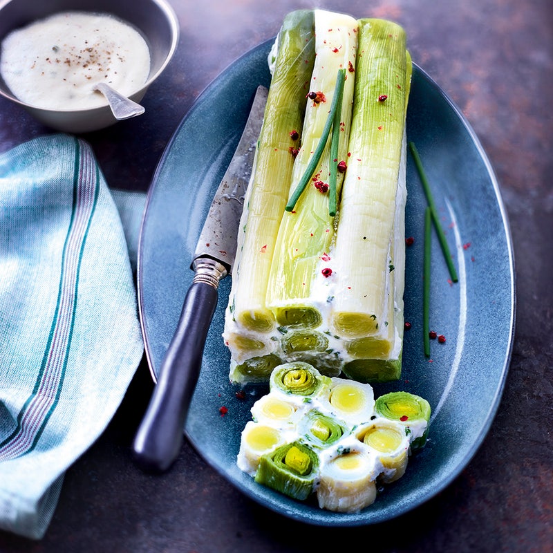 Terrine de jeunes poireaux