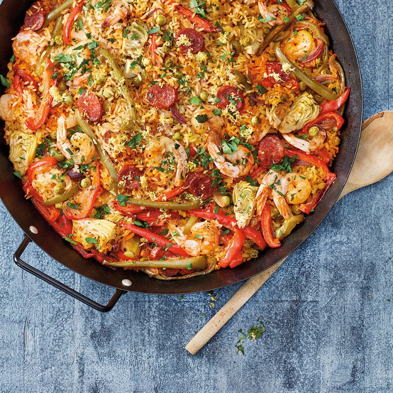 Garnelen-Paella aus dem Ofen