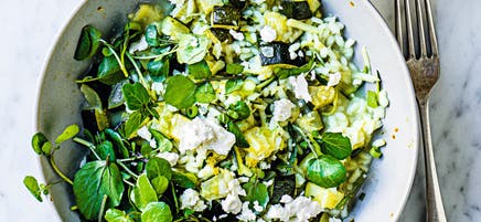 Courgette, lemon & feta risotto