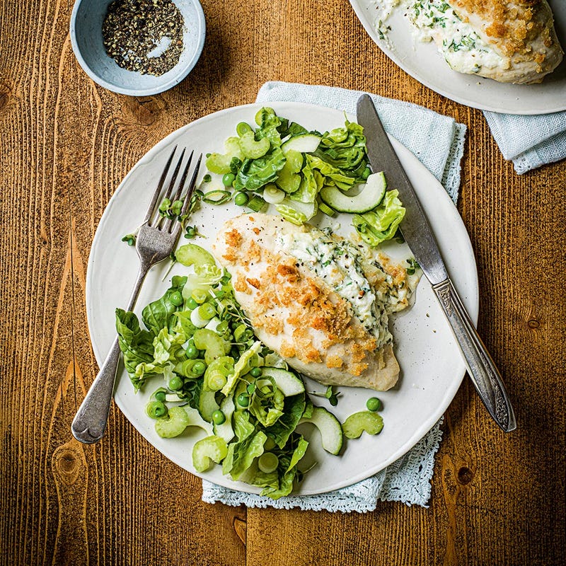 Photo of Kiev-style chicken with garden greens salad by WW