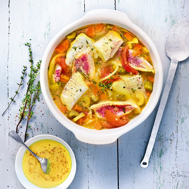 Bouillabaisse de rougets au safran