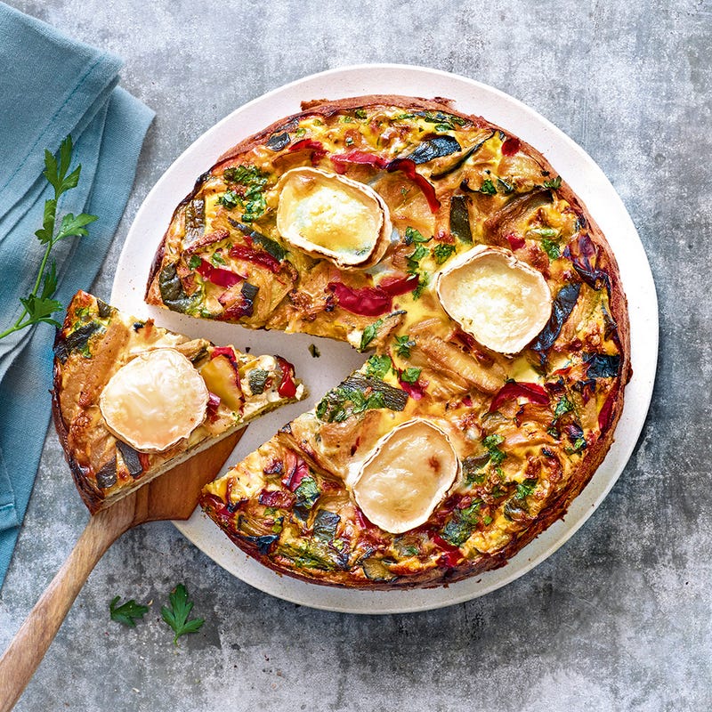 Pain perdu aux légumes et chèvre