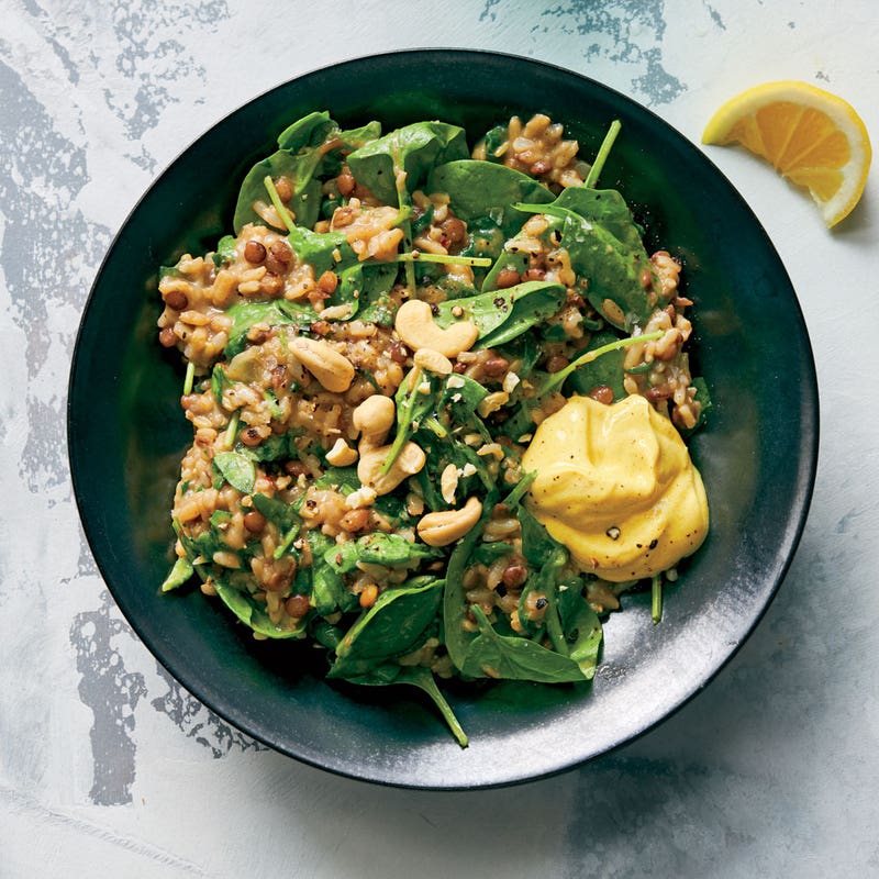 Lentilles et riz brun au yaourt saveur curcuma