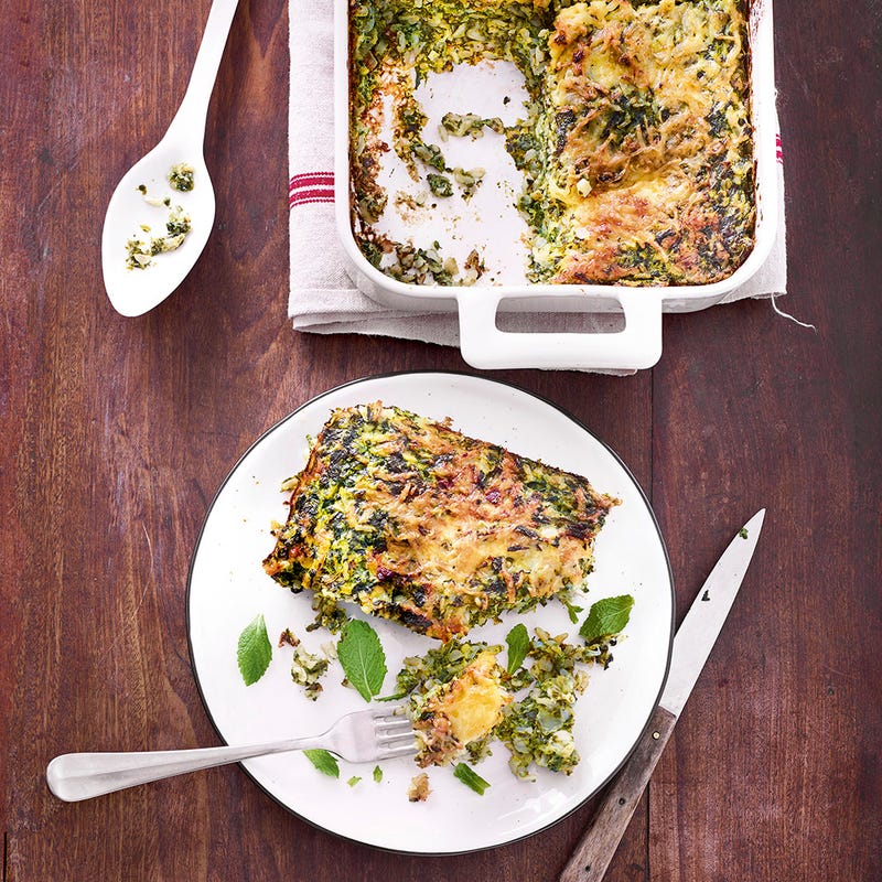 Gratin de riz aux épinards