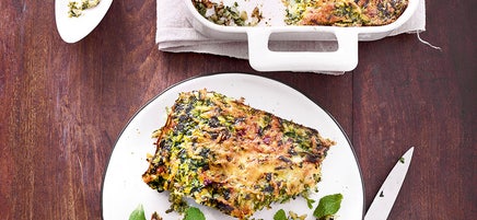 Gratin de riz aux épinards
