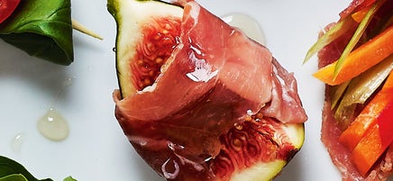 Figs wrapped in Parma ham