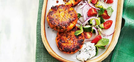 Carrot & lentil burgers