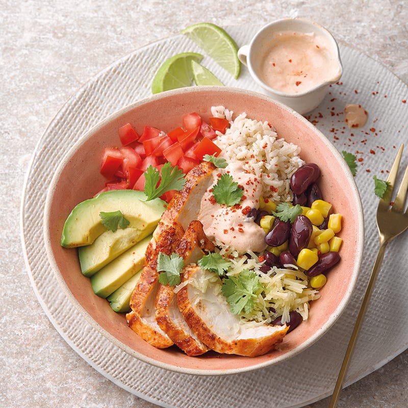 Foto van Mexicaanse bowl met kip door WW