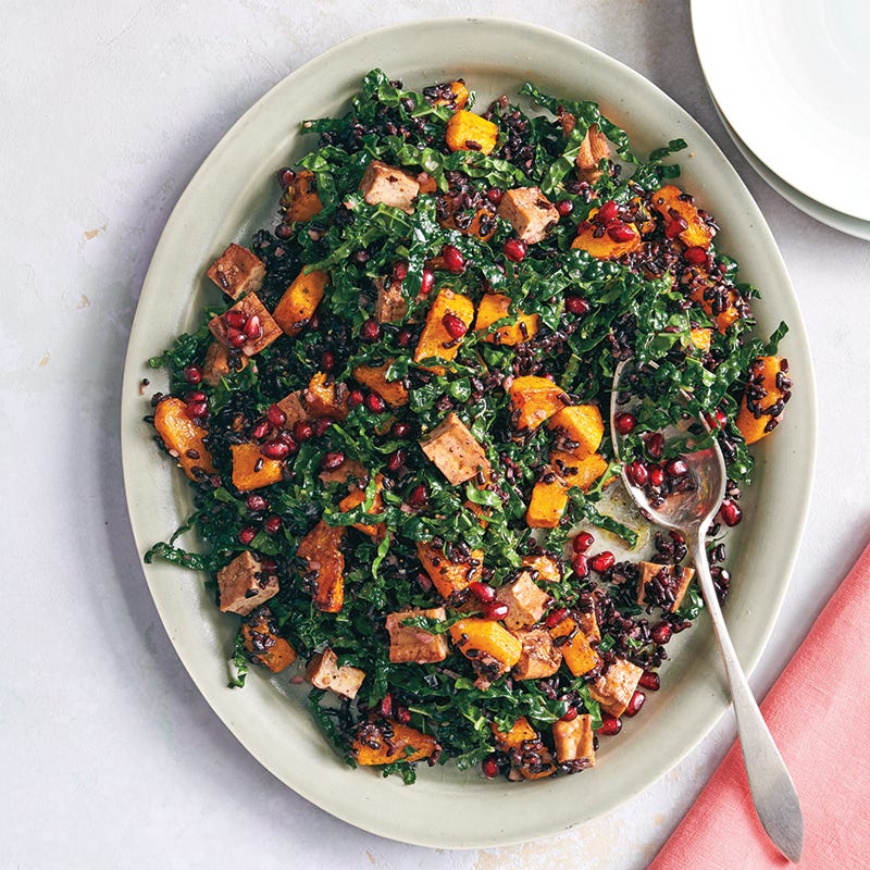 Foto van Zwarte rijstsalade met tofu en pompoen door WW